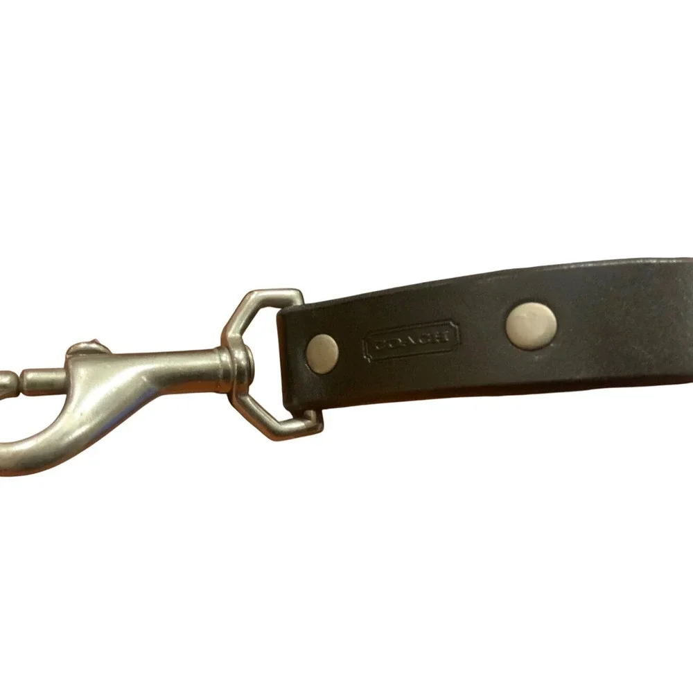 Coach Black Leather Dog Leash Silver Hardware Traditional 4562 Pet Gear Classic